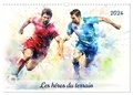 Marie-ange Pagnon - CALVENDO Art  : Les héros du terrain (Calendrier mural 2024 DIN A3 vertical), CALVENDO calendrier mensuel - Plongez dans l'univers captivant du football avec des illustrations représentant des joueurs en action..