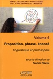 Franck Neveu - Proposition, phrase, énoncé - Linguistique et philosophie.