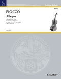 Joseph-hector Fiocco - Edition Schott  : Allegro Sol majeur - violin and piano..