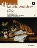 Peter Bowman - Schott Anthology Series Vol. 3 : Baroque Recorder Anthology - 21 Oeuvres pour flûte à bec soprano et piano. Vol. 3. treble recorder and piano..