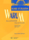 Katrin Pabion et Siegrun Rubenach - Allemand 2nde Warum. Fichier D'Utilisation, Edition 2001.