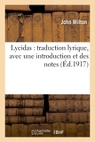 John Milton - Lycidas : traduction lyrique, avec une introduction et des notes.