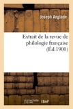 Joseph Anglade - Extrait de la revue de philologie française.
