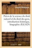  Hachette BNF - Précis de la science du droit naturel et du droit des gens précédé d'une introduction historique,.