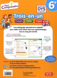 Trois-en-un 6e Français Maths Anglais Adapté aux dys