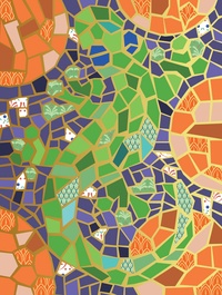 L'art à la manière d'Antoni Gaudi. Etui avec 4 tableaux à décorer et 6 planches d'autocollants