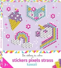  Hachette - Stickers pixels strass Kawaii - Avec 4 stickers, 400 strass, 1 stylet.