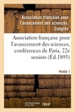  Hachette BNF - Association française pour l'avancement des sciences, conférences de Paris.