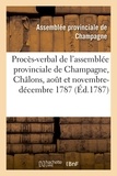  Hachette BNF - Procès-verbal des séances de l'assemblée provinciale de Champagne.