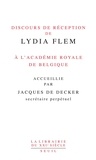 Lydia Flem - Discours de réception de Lydia Flem.