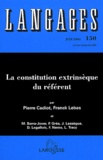Pierre Cadiot et Franck Lebas - Langages N° 150 Juin 2003 : La constitution extrinsèque du référent.