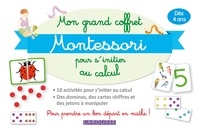 Carine Girac-Marinier - Mon grand coffret Montessori d'initiation au calcul - Avec 70 cartes, 40 jetons, 20 barres numériques et barrettes de perles colorées.