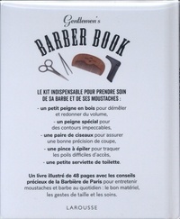 Coffret Gentlemen's barber box. Gentlemen's Barber Book avec un mug, des ciseaux, un peigne, une équerre à barbe, une pince à épiler et une serviette