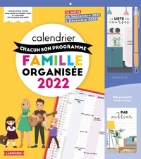  Larousse - Calendrier famille organisée - A chacun son programme. 16 mois, de septembre 2021 à décembre 2022.