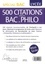 Anne-Laure Romeur - 500 citations pour le bac de philo - Spécial lycée.