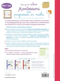 Mon grand cahier Montessori pour progresser en math