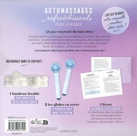 Automassages rafraîchissants pour le visage. Coffret avec 2 ice globes en verre, 1 bandeau soins du visage et 1 livret