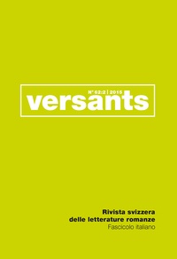 Pietro De Marchi et Christian Genetelli - Versants N° 62-2/2015 : Vicini d'Anagrafe - Poeti di un quindicennio (1920-1935).