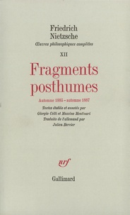 Friedrich Nietzsche - Fragments Posthume N12.