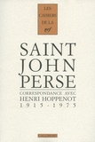 Henri Hoppenot et  Saint-John Perse - Correspondance 1915-1975.