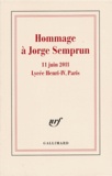 Claude Landman - Hommage à Jorge Semprun - 11 juin 2011, Lycée Henri-IV, Paris.