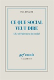 Axel Honneth - Ce que social veut dire - Tome 1, Le déchirement du social.