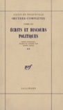 Alexis de Tocqueville - Oeuvres complètes - Tome 3, Ecrits et discours politiques.