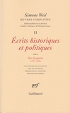 Simone Weil - Oeuvres complètes - Tome 2, Volume 3, Ecrits philosophiques et politiques Vers la guerre (1937-1940).