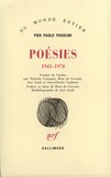Pier Paolo Pasolini - Poésies - 1943-1970.