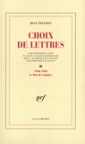 Jean Paulhan - Choix de lettres / Jean Paulhan Le don des langues : Choix de lettres - 1946-1968, Le don des langues.