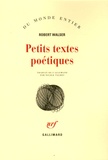 Robert Walser - Petits textes poétiques.