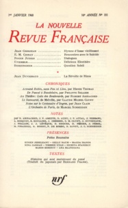  Gallimard - La Nouvelle Revue Française N° 181 janvier 1968 : .