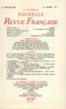  Gallimard - La Nouvelle Revue Française N° 7 juillet 1953 : .