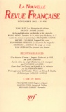  Gallimard - La Nouvelle Revue Française N° 478,novembre 1992 : .