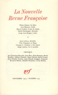  Gallimard - La Nouvelle Revue Française N° 275 novembre 1975 : .