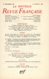  Gallimard - La Nouvelle Revue Française N° 108 décembre 1961 : .