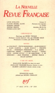  Gallimard - La Nouvelle Revue Française N° 304, mai 1978 : .