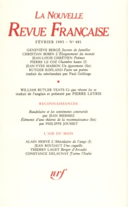  Gallimard - La Nouvelle Revue Française N°481, février 1993 : .