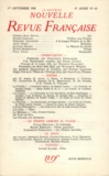  Gallimard - La Nouvelle Revue Française N° 69 septembre 1958 : .