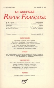  Gallimard - La Nouvelle Revue Française N° 166 octobre 1966 : .