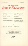  Gallimard - La Nouvelle Revue Française N° 202 octobre 1969 : .