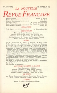  Gallimard - La Nouvelle Revue Française N° 116, août 1962 : .