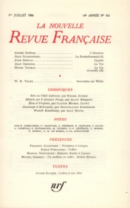  Gallimard - La Nouvelle Revue Française N° 163 juillet 1966 : .