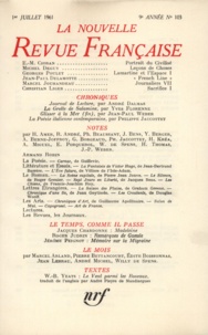  Gallimard - La Nouvelle Revue Française N° 103 juillet 1961 : .