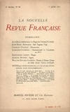  Gallimard - La Nouvelle Revue Française (1908-1943) N° 30 juin 1911 : .