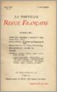  Gallimard - La Nouvelle Revue Française (1908-1943) N° 10 novembre 1909 : .