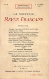 Gallimard - La Nouvelle Revue Française (1908-1943) N° 14, février 1910 : Charles-Louis Philippe.