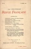  Gallimard - La Nouvelle Revue Française (1908-1943) N° 16 avril 1910 : .