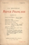  Gallimard - La Nouvelle Revue Française (1908-1943) N° 27 mars 1911 : .