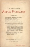  Gallimard - La Nouvelle Revue Française (1908-1943) N° 37 janvier 1912 : .